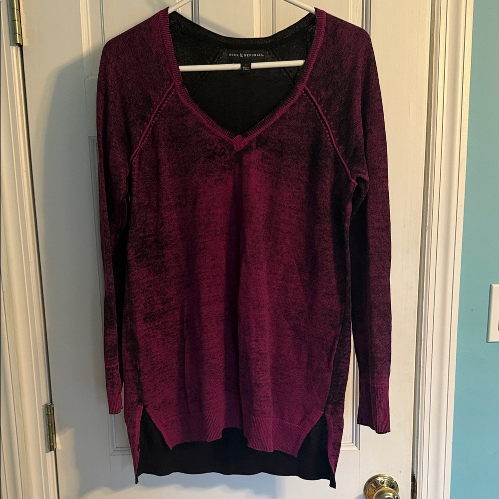 Rock & Republic Black Knit Top medium